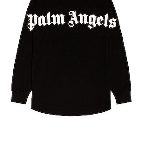 Palm Angels Black Crewneck with White Logo - Picture 1 of 4